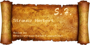 Strausz Herbert névjegykártya